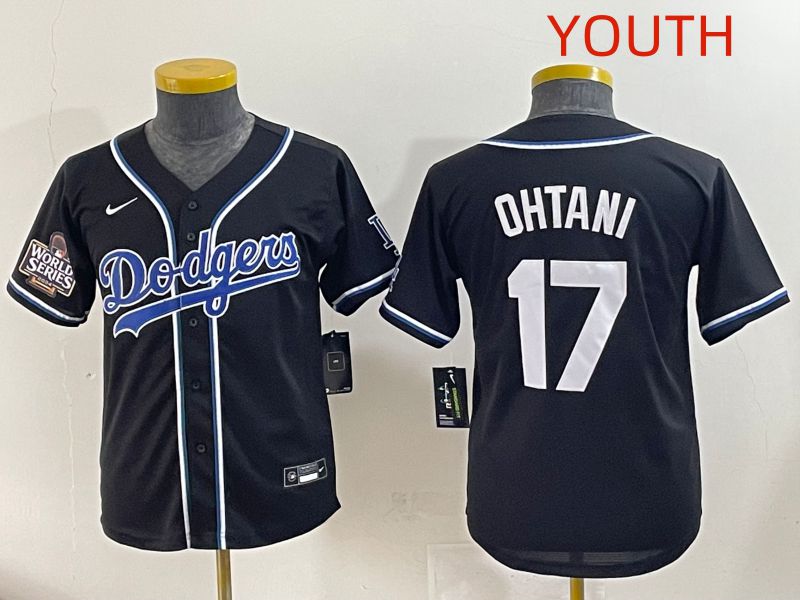 Youth 2025 Los Angeles Dodgers #17 Ohtani Black Three generations Fashion Nike MLB Jersey style 7